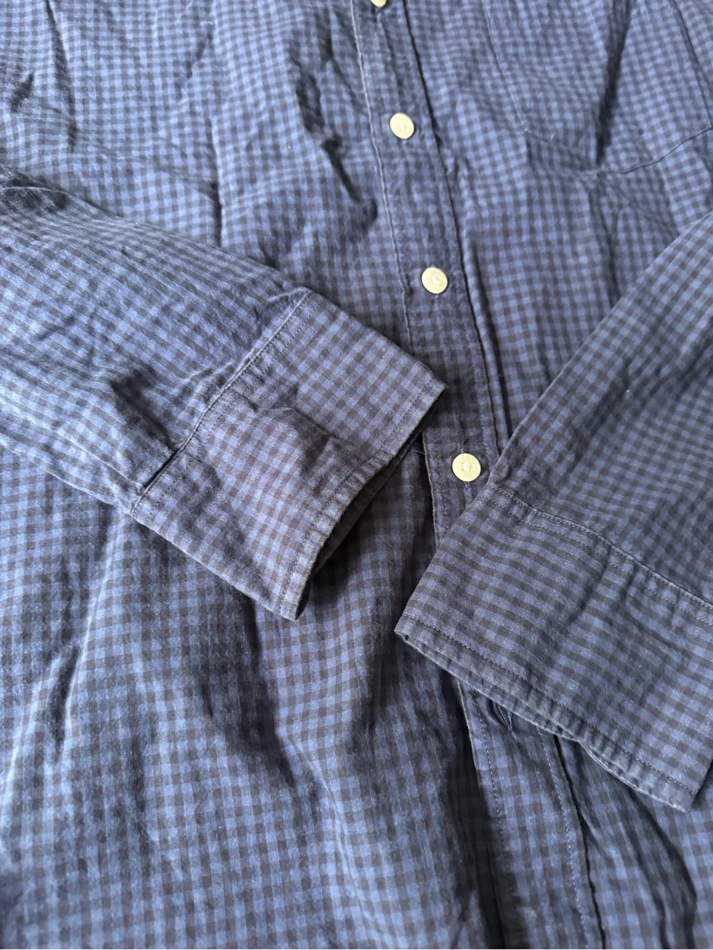 Men's Navy Check Button-Down size L excellent condition!